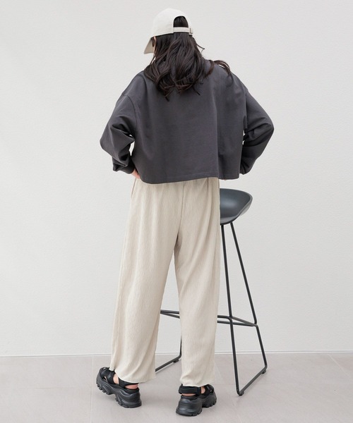 LOWRYS FARM（ローリーズファーム）の「ヨウリュウカットパンツ 108152（その他パンツ・レディース・チャコールグレー/ブルー/ブラック/アイボリー・FREE）」の7枚目の写真