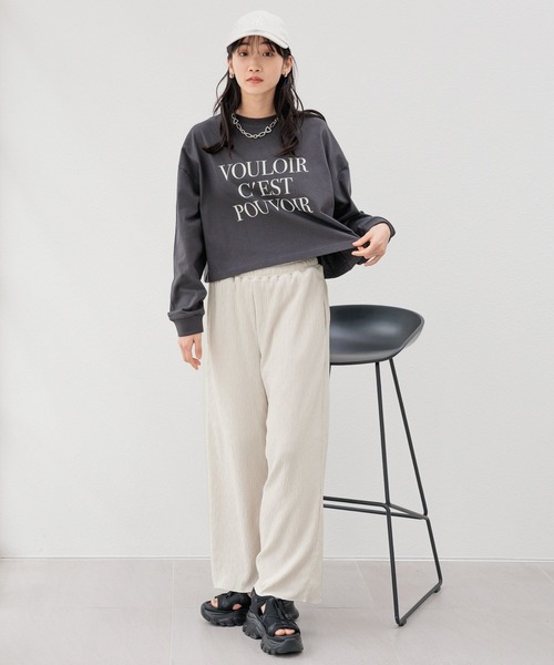 LOWRYS FARM（ローリーズファーム）の「ヨウリュウカットパンツ 108152（その他パンツ・レディース・チャコールグレー/ブルー/ブラック/アイボリー・FREE）」の9枚目の写真