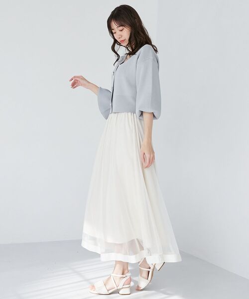 MAJESTIC LEGON（マジェスティックレゴン）の「【WEB限定XSサイズあり】パイピングチュールスカート（スカート・レディース・アイボリー/グレー/ブラック/グレイッシュベージュ・MEDIUM/SMALL/X-SMALL）」の15枚目の写真