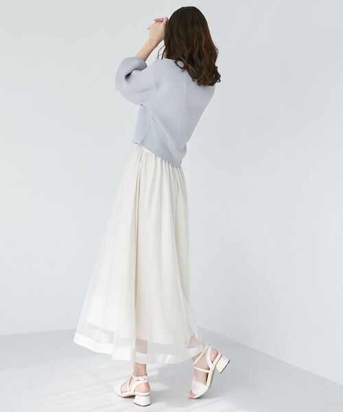 MAJESTIC LEGON（マジェスティックレゴン）の「【WEB限定XSサイズあり】パイピングチュールスカート（スカート・レディース・アイボリー/グレー/ブラック/グレイッシュベージュ・MEDIUM/SMALL/X-SMALL）」の16枚目の写真