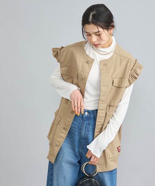 coen（コーエン）の「KhakiJungle別注フリルベスト（ベスト・レディース・オリーブ/ベージュ・FREE）」の11枚目の写真