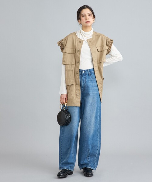 coen（コーエン）の「KhakiJungle別注フリルベスト（ベスト・レディース・オリーブ/ベージュ・FREE）」の12枚目の写真