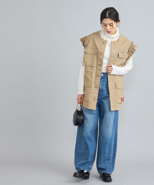 coen（コーエン）の「KhakiJungle別注フリルベスト（ベスト・レディース・オリーブ/ベージュ・FREE）」の13枚目の写真