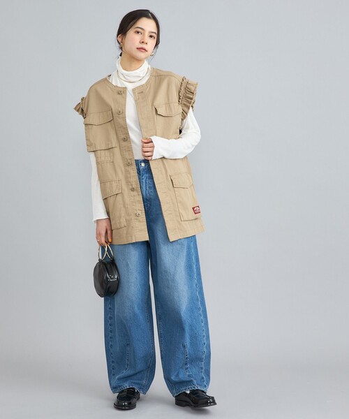 coen（コーエン）の「KhakiJungle別注フリルベスト（ベスト・レディース・オリーブ/ベージュ・FREE）」の14枚目の写真