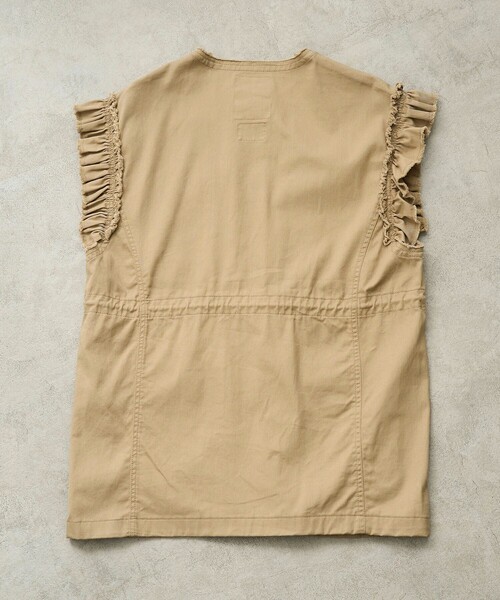 coen（コーエン）の「KhakiJungle別注フリルベスト（ベスト・レディース・オリーブ/ベージュ・FREE）」の16枚目の写真