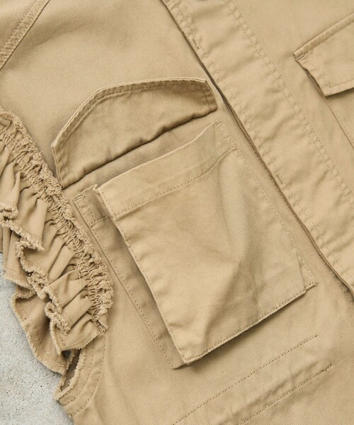 coen（コーエン）の「KhakiJungle別注フリルベスト（ベスト・レディース・オリーブ/ベージュ・FREE）」の19枚目の写真