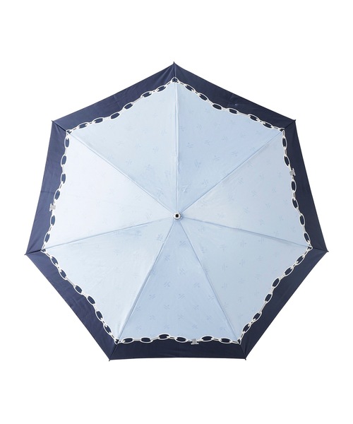 【上品】LANVIN en Bleu 折りたたみ傘 サテンプリントリボン 雨傘】ランバン オン ブルー (LANVIN en Bleu) 耐風傘 サテン