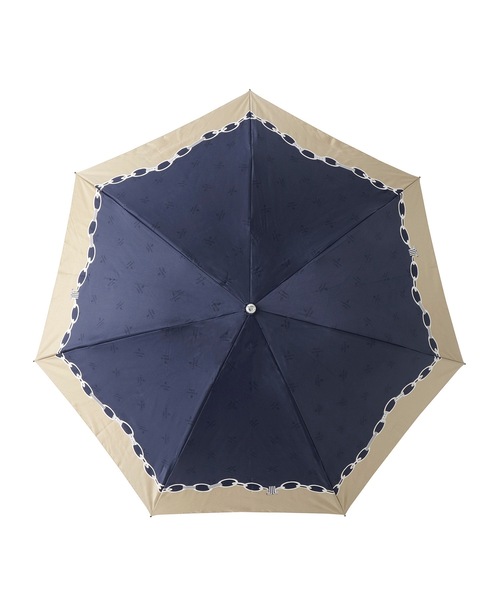 【上品】LANVIN en Bleu 折りたたみ傘 サテンプリントリボン 雨傘】ランバン オン ブルー (LANVIN en Bleu) 耐風傘 サテン