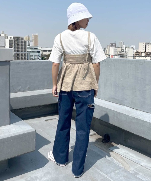 ムラサキスポーツ(ムラサキスポーツ)の「RIKKA FEMME/リッカファム タンクトップ ペプラムキャミ 無地 シンプル RF24SS05(タンクトップ・レディース・ベージュ/カーキ・FREE)」の12枚目の写真