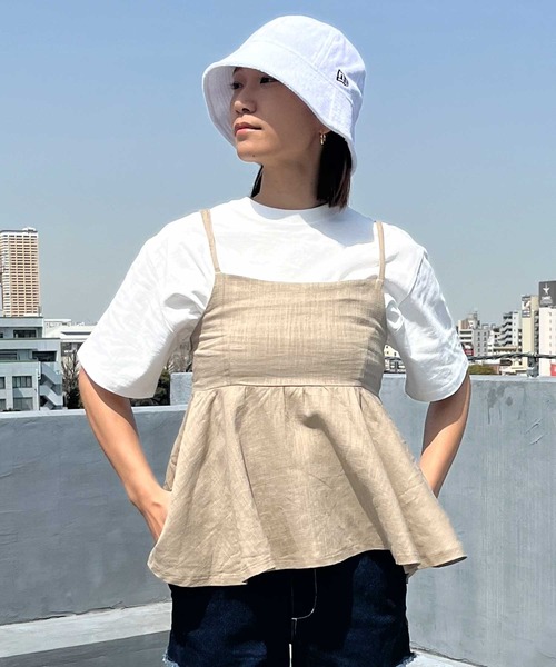 ムラサキスポーツ(ムラサキスポーツ)の「RIKKA FEMME/リッカファム タンクトップ ペプラムキャミ 無地 シンプル RF24SS05(タンクトップ・レディース・ベージュ/カーキ・FREE)」の18枚目の写真