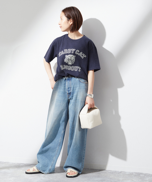 MIXTA（ミクスタ）の「《別注》【MIXTA/ミクスタ】TABBY CAT HANGOUT CREW T-SH：Tシャツ（Tシャツ/カットソー・レディース・ブラック/ネイビー/アイボリー・MEDIUM）」の13枚目の写真