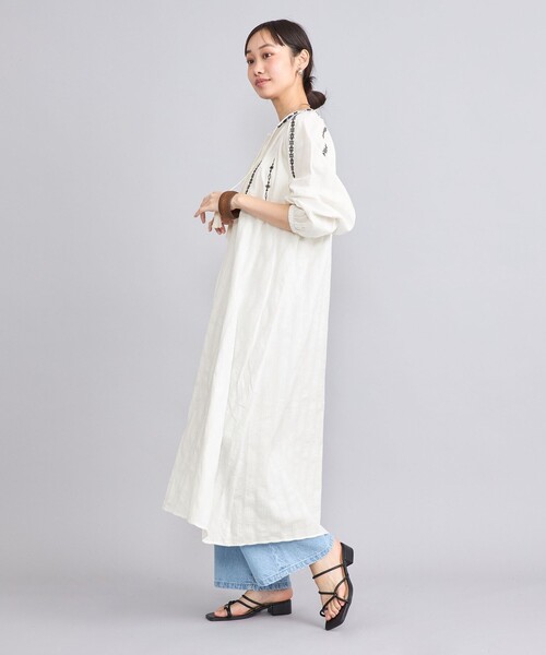 coen（コーエン）の「MARKET（マーケット）配色刺繍カフタンワンピース（ワンピース・レディース・ブラック/オフホワイト・FREE）」の11枚目の写真