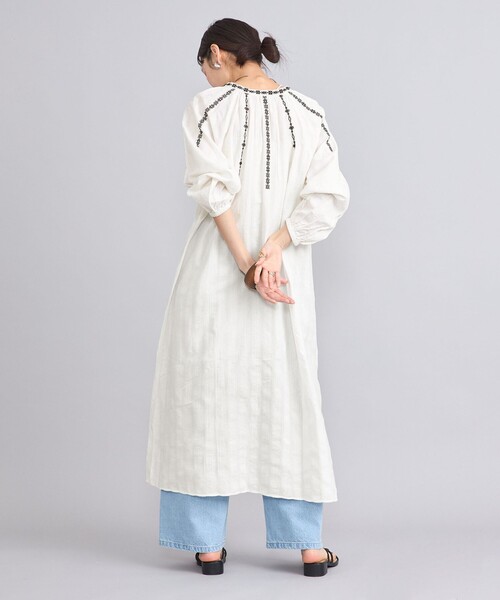 coen（コーエン）の「MARKET（マーケット）配色刺繍カフタンワンピース（ワンピース・レディース・ブラック/オフホワイト・FREE）」の12枚目の写真