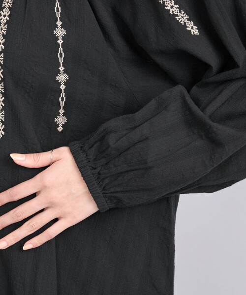 coen（コーエン）の「MARKET（マーケット）配色刺繍カフタンワンピース（ワンピース・レディース・ブラック/オフホワイト・FREE）」の20枚目の写真