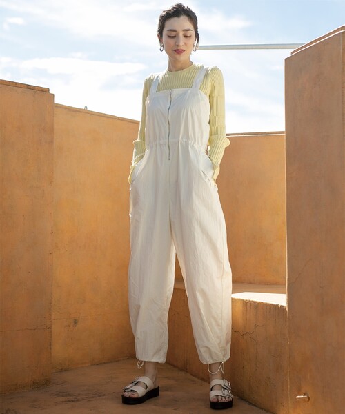 OPAQUE.CLIP（オペークドットクリップ）の「◆ナイロンZIPサロペット【洗濯機洗い可】（サロペット/オーバーオール・レディース・ブラック/ホワイト・36/38/40）」の19枚目の写真