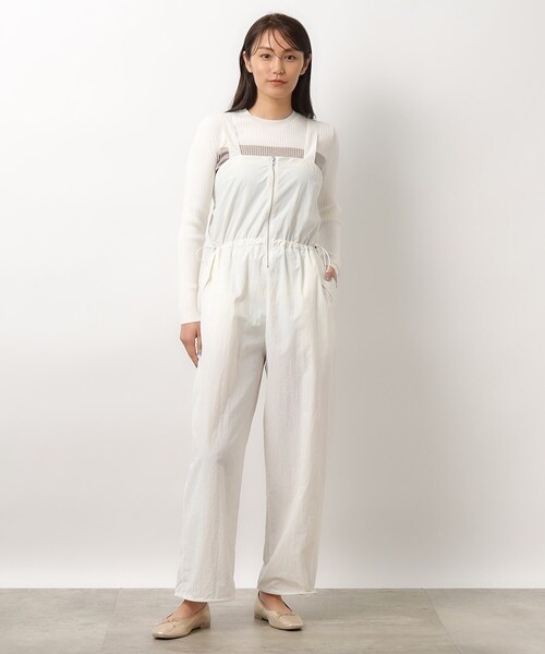 OPAQUE.CLIP（オペークドットクリップ）の「◆ナイロンZIPサロペット【洗濯機洗い可】（サロペット/オーバーオール・レディース・ブラック/ホワイト・36/38/40）」の13枚目の写真