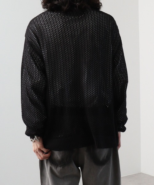SUGGESTION(サジェッション)の「SUGGESTION フラワーモチーフメッシュニット(ニット/セーター・メンズ・ブラック/サックスブルー/オフホワイト・L/M)」の14枚目の写真