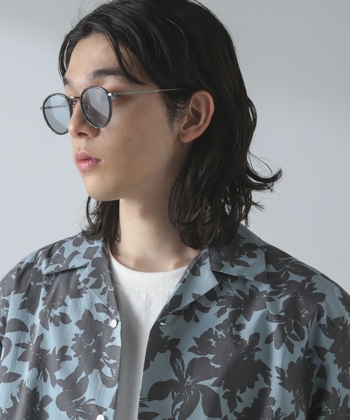 NANO universe(ナノユニバース)の「アイウェア/ボストン型 コンビネーションメタルフレーム(サングラス・メンズ・ゴールド/ブルー・FREE)」の2枚目の写真