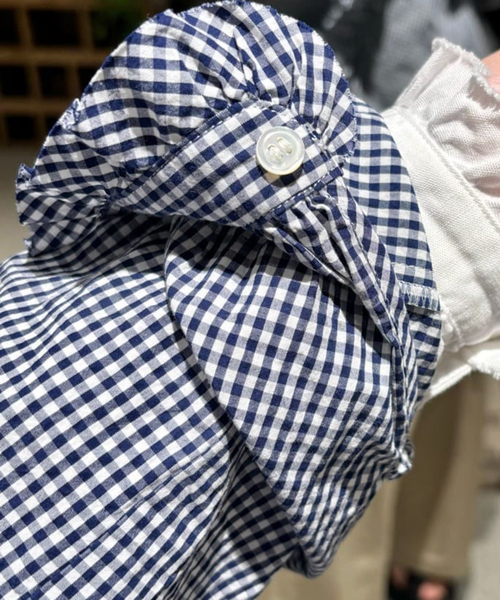 JOURNAL STANDARD LUXE（ジャーナルスタンダード　ラックス）の「《追加》ギンガム フリルブラウス（NV)（シャツ/ブラウス・レディース・ネイビー・FREE）」の5枚目の写真