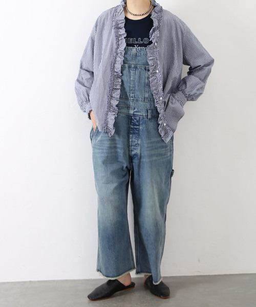 JOURNAL STANDARD LUXE（ジャーナルスタンダード　ラックス）の「《追加》ギンガム フリルブラウス（NV)（シャツ/ブラウス・レディース・ネイビー・FREE）」の12枚目の写真