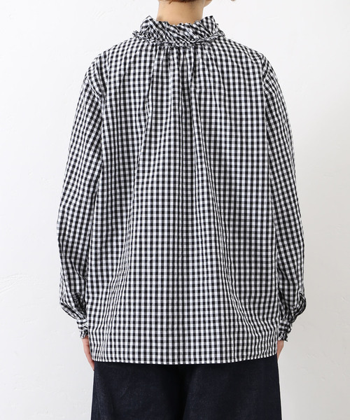 JOURNAL STANDARD LUXE（ジャーナルスタンダード　ラックス）の「《追加》ギンガム フリルブラウス（NV)（シャツ/ブラウス・レディース・ネイビー・FREE）」の18枚目の写真