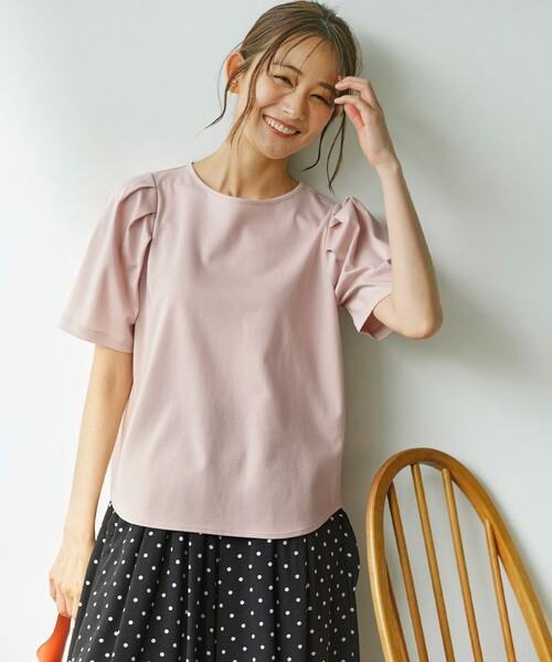 組曲(クミキョク)の「タックスリーブポンチ カットソー(Tシャツ/カットソー・レディース・ブルー系/ピンク系/アイボリー系/ブラック系・2/3)」の18枚目の写真