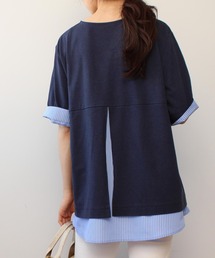 【LL~6L 大きいサイズ】WEB・一部店舗限定 レイヤード風 半袖 カットソー トップス