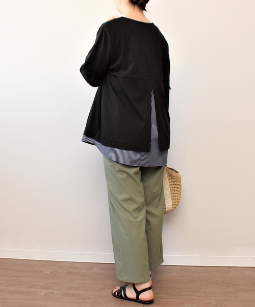 MB mint breeze（エムビーミントブリーズ）の「【LL～6L 大きいサイズ】WEB・一部店舗限定　レイヤード風 半袖 カットソー トップス（Tシャツ/カットソー・レディース・ネイビー/ブラック/グリーン・3L/LL/5L/4L）」の15枚目の写真