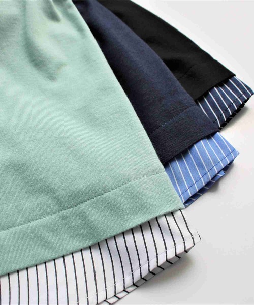 MB mint breeze（エムビーミントブリーズ）の「【LL～6L 大きいサイズ】WEB・一部店舗限定　レイヤード風 半袖 カットソー トップス（Tシャツ/カットソー・レディース・ネイビー/ブラック/グリーン・3L/LL/5L/4L）」の7枚目の写真