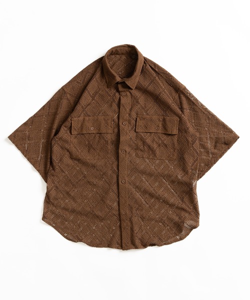 セール】LACE SHEER DOUBLE POCKET SHIRT / レースシアーダブル