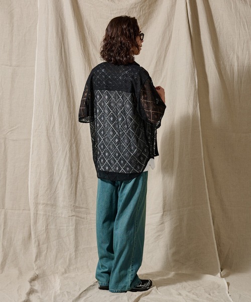 WETTEMPT(ウィテンプト)の「LACE SHEER DOUBLE POCKET SHIRT / レースシアーダブルポケットシャツ(シャツ/ブラウス・メンズ・ブラック/ブラウン/オフホワイト・LARGE/MEDIUM/SMALL)」の16枚目の写真