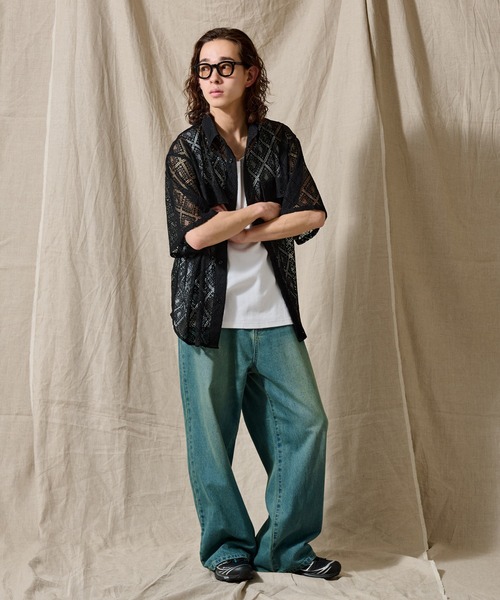 WETTEMPT（ウィテンプト）の「LACE SHEER DOUBLE POCKET SHIRT