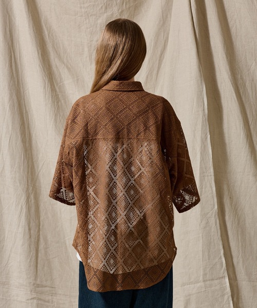 WETTEMPT(ウィテンプト)の「LACE SHEER DOUBLE POCKET SHIRT / レースシアーダブルポケットシャツ(シャツ/ブラウス・メンズ・ブラック/ブラウン/オフホワイト・LARGE/MEDIUM/SMALL)」の19枚目の写真