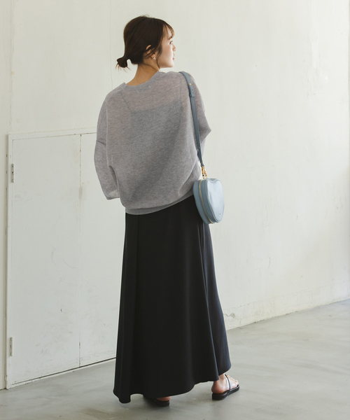 Noble（ノーブル）の「スポンジシアーショートスリーブニット（ニット/セーター・レディース・ブラック/ピンク系その他/ライトグレー/ホワイト・FREE）」の21枚目の写真