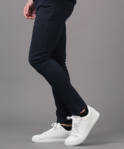 LUXSTYLE（ラグスタイル）の「Bracciano(ブラッチャーノ)PUパンチングラインスニーカー（スニーカー・メンズ・ブラック×ブラック/ホワイト/ブラック・25.5/27/26.5/26）」の9枚目の写真