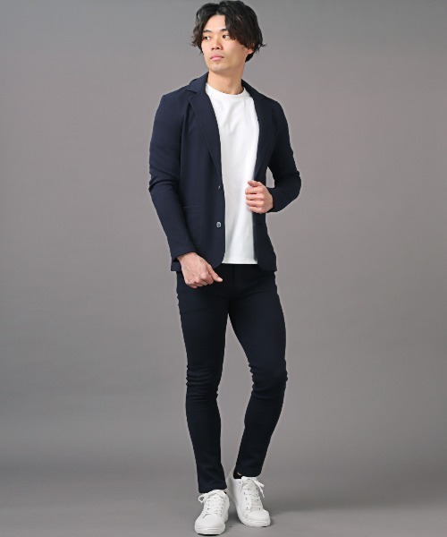LUXSTYLE（ラグスタイル）の「Bracciano(ブラッチャーノ)PUパンチングラインスニーカー（スニーカー・メンズ・ブラック×ブラック/ホワイト/ブラック・25.5/27/26.5/26）」の10枚目の写真