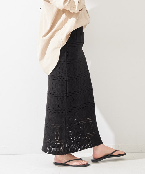 B.C STOCK（ベーセーストック）の「クロシェスカート（スカート・レディース・ブラック/アイボリー・FREE）」の22枚目の写真