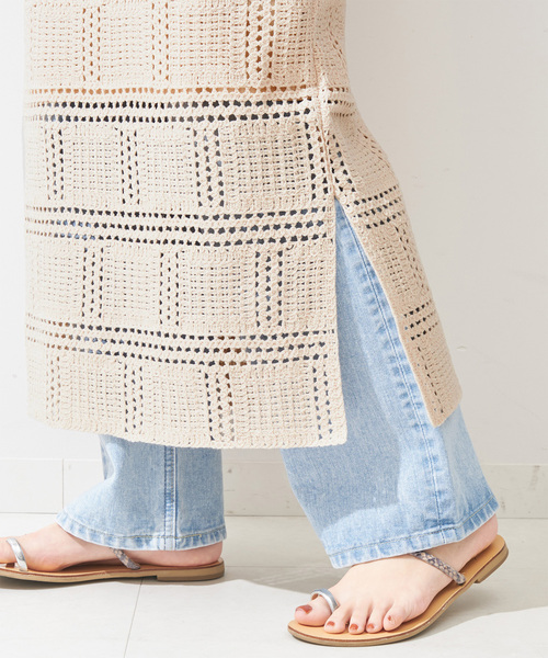 B.C STOCK（ベーセーストック）の「クロシェスカート（スカート・レディース・ブラック/アイボリー・FREE）」の4枚目の写真