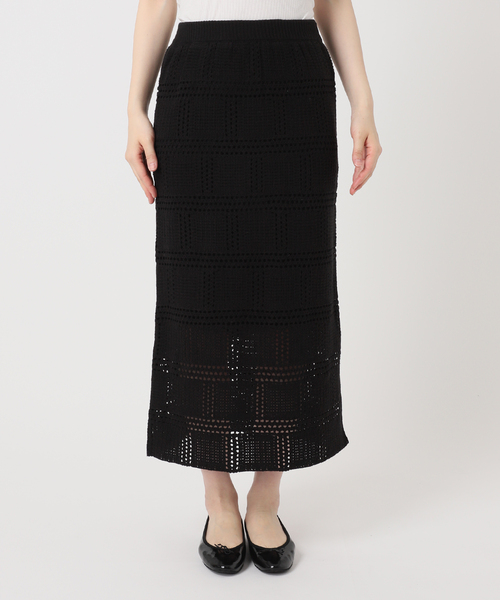 B.C STOCK（ベーセーストック）の「クロシェスカート（スカート・レディース・ブラック/アイボリー・FREE）」の5枚目の写真