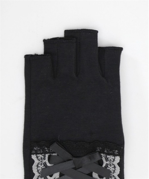 axes femme（アクシーズファム）の「巾着付きレースアップＵＶ手袋（手袋・レディース・ピンク/ブラック・FREE）」の14枚目の写真