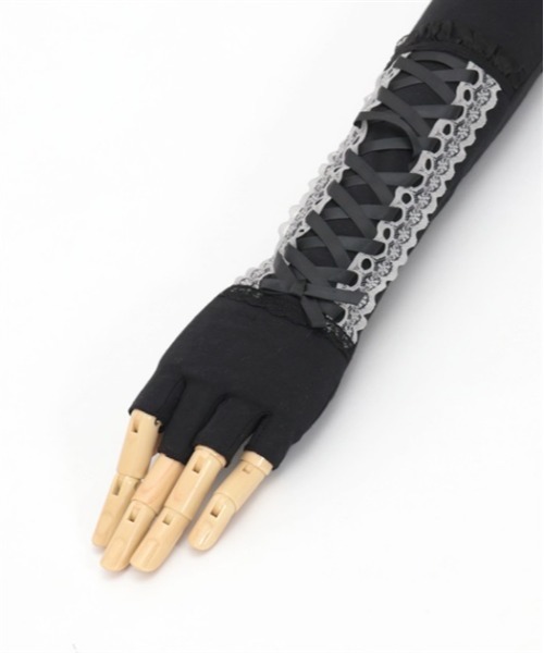 axes femme（アクシーズファム）の「巾着付きレースアップＵＶ手袋（手袋・レディース・ピンク/ブラック・FREE）」の17枚目の写真