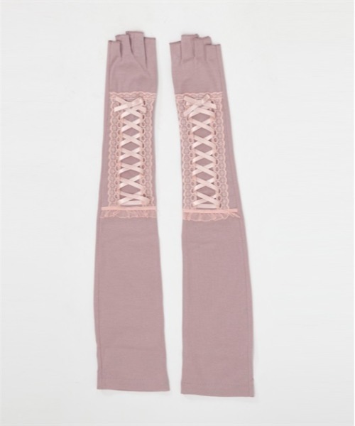 axes femme（アクシーズファム）の「巾着付きレースアップＵＶ手袋（手袋・レディース・ピンク/ブラック・FREE）」の3枚目の写真