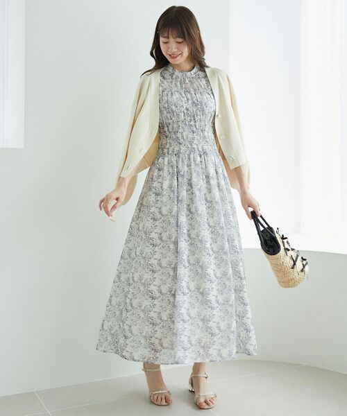 MAJESTIC LEGON（マジェスティックレゴン）の「ウエストシャーリングレディワンピ（ワンピース・レディース・ブルー系その他2/ブルー系その他4/ホワイト系その他2・SMALL/MEDIUM）」の2枚目の写真