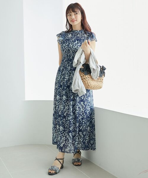 MAJESTIC LEGON（マジェスティックレゴン）の「ウエストシャーリングレディワンピ（ワンピース・レディース・ブルー系その他2/ブルー系その他4/ホワイト系その他2・SMALL/MEDIUM）」の6枚目の写真