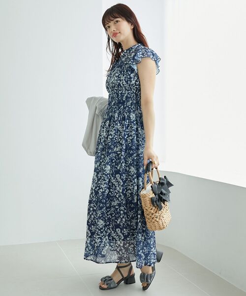 MAJESTIC LEGON（マジェスティックレゴン）の「ウエストシャーリングレディワンピ（ワンピース・レディース・ブルー系その他2/ブルー系その他4/ホワイト系その他2・SMALL/MEDIUM）」の4枚目の写真