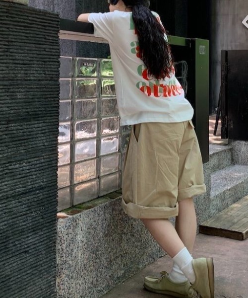 SHEENA(シーナ)の「オーバーラップ配色ロゴBIGTシャツ(Tシャツ/カットソー・レディース・ホワイト/サックスブルー・M)」の8枚目の写真
