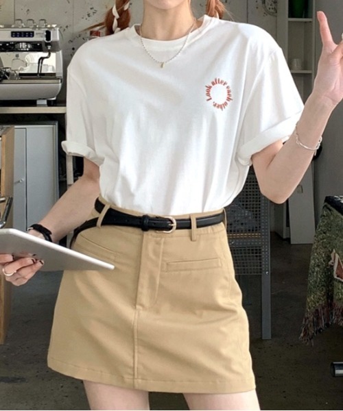 SHEENA(シーナ)の「オーバーラップ配色ロゴBIGTシャツ(Tシャツ/カットソー・レディース・ホワイト/サックスブルー・M)」の11枚目の写真