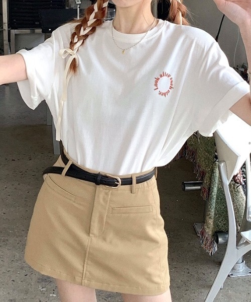 SHEENA(シーナ)の「オーバーラップ配色ロゴBIGTシャツ(Tシャツ/カットソー・レディース・ホワイト/サックスブルー・M)」の16枚目の写真