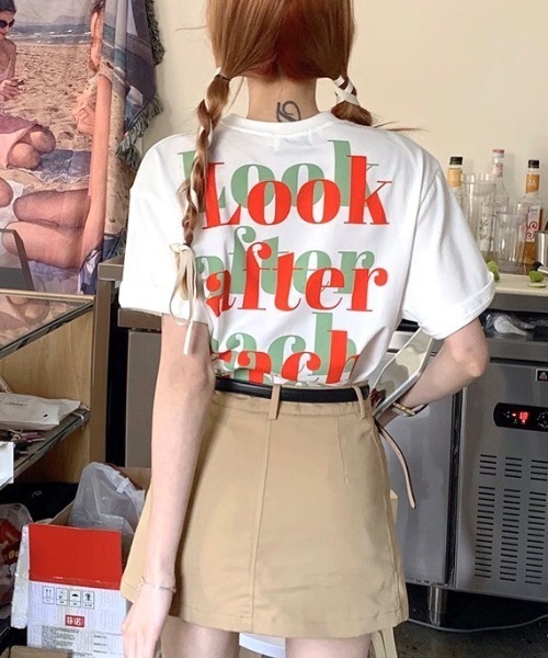 SHEENA(シーナ)の「オーバーラップ配色ロゴBIGTシャツ(Tシャツ/カットソー・レディース・ホワイト/サックスブルー・M)」の17枚目の写真