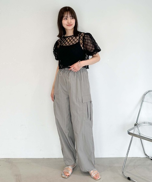 archives(アルシーヴ)の「ウエストギャザーカーゴパンツ(カーゴパンツ・レディース・グレー/ブラック/アイボリー・MEDIUM)」の9枚目の写真